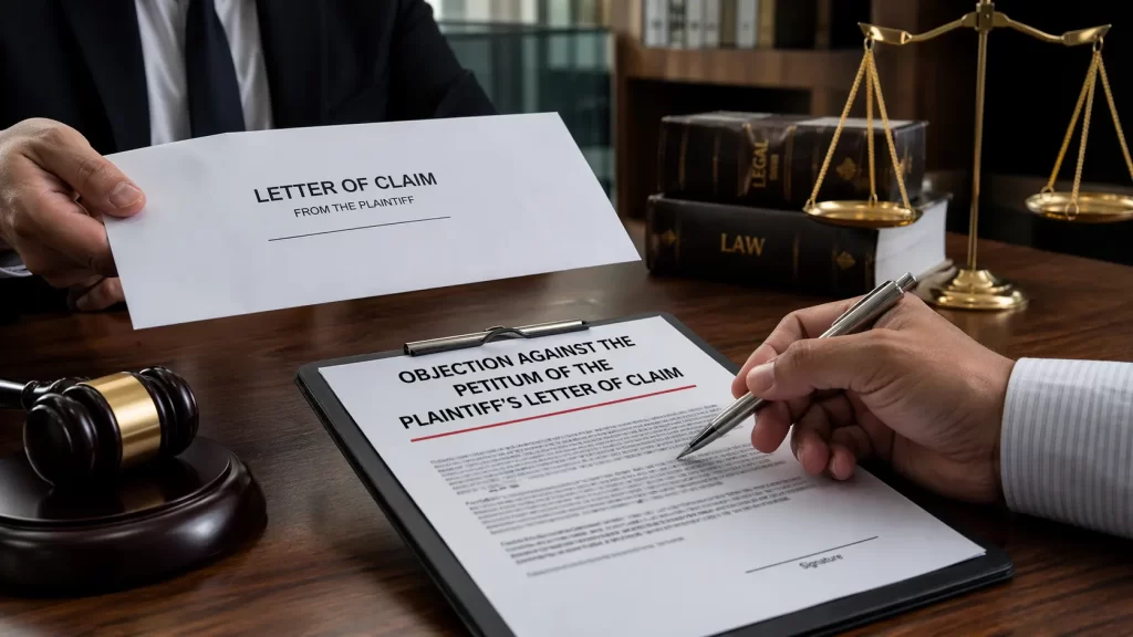 Objection Against The Petitum of The Palintiff’s Letter of Claim