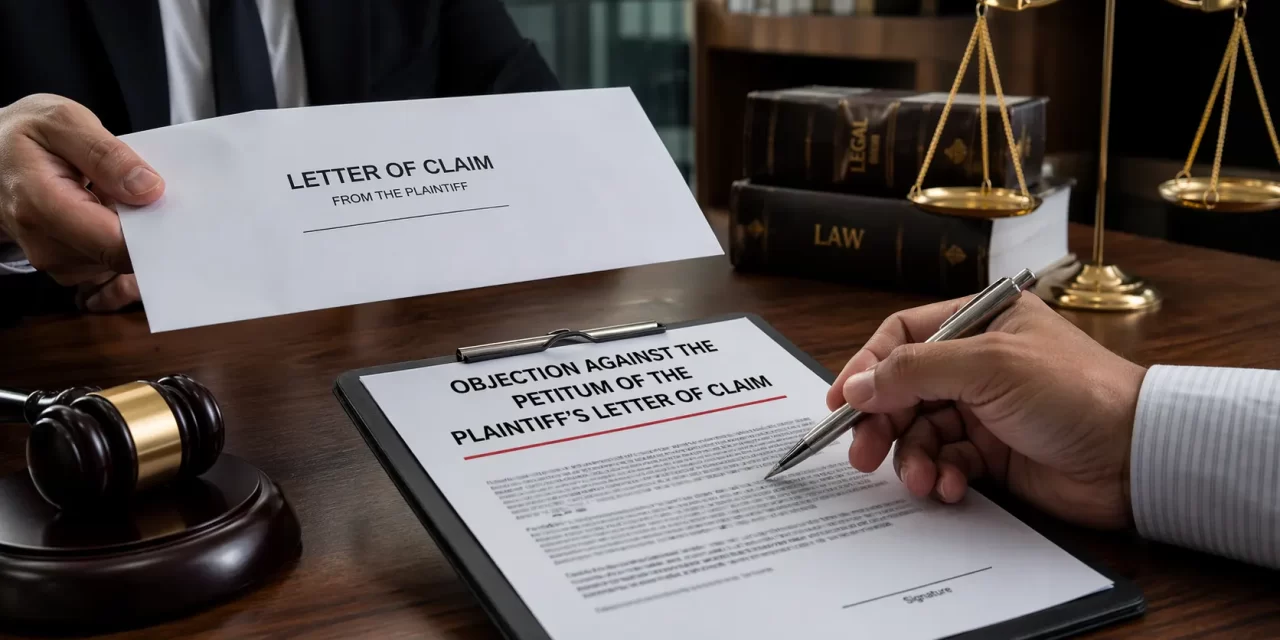Objection Against The Petitum of The Palintiff’s Letter of Claim
