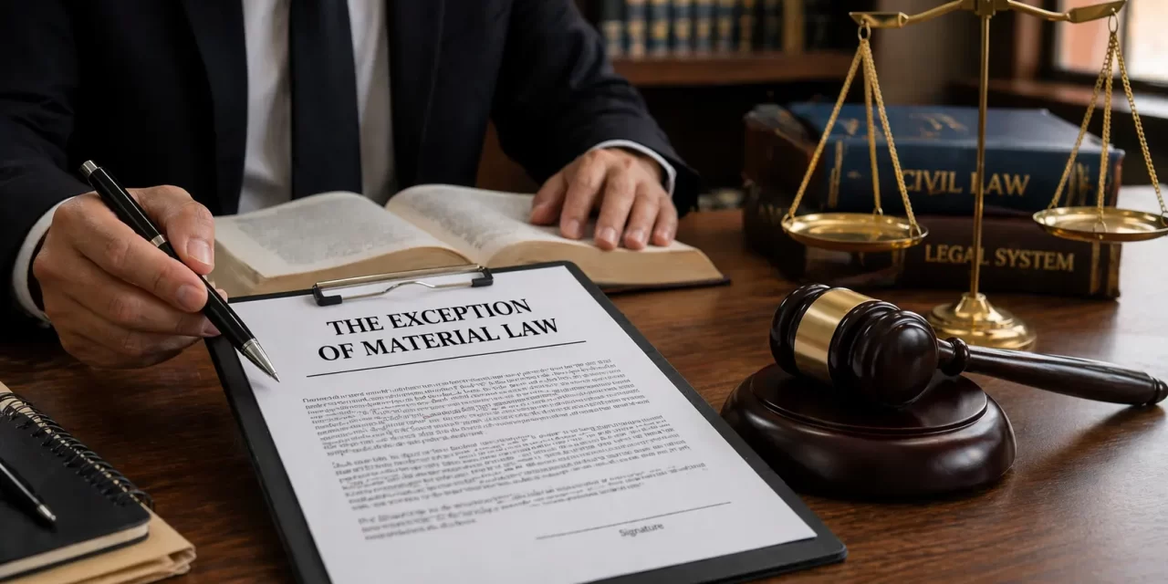 The Exception of Material Law