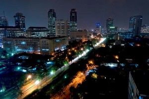 Cityscape at night, Jakarta, Indonesia, Southeast Asia, Asia